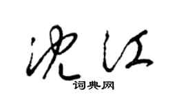 梁錦英沈江草書個性簽名怎么寫