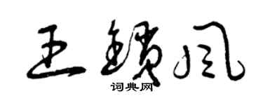 曾慶福王鎖風草書個性簽名怎么寫
