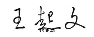 駱恆光王起文草書個性簽名怎么寫