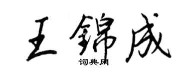 王正良王錦成行書個性簽名怎么寫