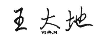 駱恆光王大地行書個性簽名怎么寫