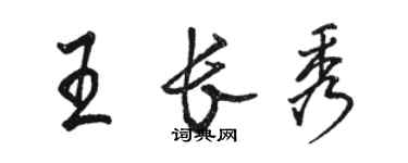 駱恆光王長秀行書個性簽名怎么寫