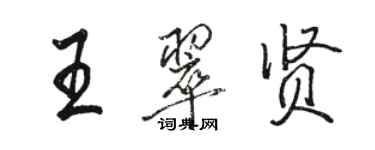 駱恆光王翠賢行書個性簽名怎么寫