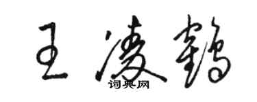 駱恆光王凌鶴草書個性簽名怎么寫