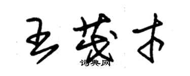 朱錫榮王茂才草書個性簽名怎么寫