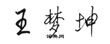 駱恆光王夢坤行書個性簽名怎么寫