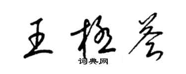 梁錦英王極薈草書個性簽名怎么寫
