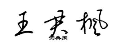 梁錦英王君楓草書個性簽名怎么寫