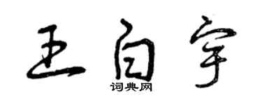 曾慶福王白宇草書個性簽名怎么寫