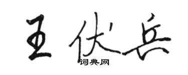 駱恆光王伏兵行書個性簽名怎么寫