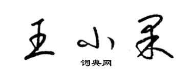 梁錦英王小果草書個性簽名怎么寫