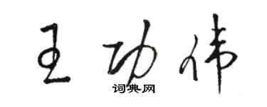 駱恆光王功偉草書個性簽名怎么寫