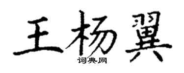 丁謙王楊翼楷書個性簽名怎么寫