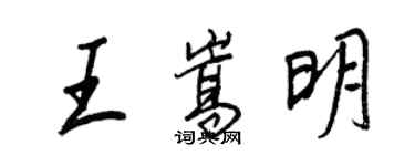王正良王嵩明行書個性簽名怎么寫