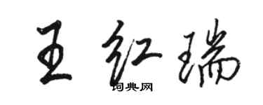 駱恆光王紅瑞行書個性簽名怎么寫