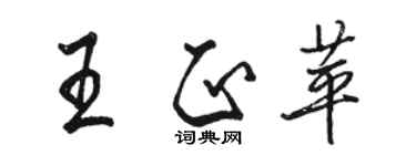駱恆光王正苹行書個性簽名怎么寫