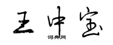 曾慶福王中寶行書個性簽名怎么寫