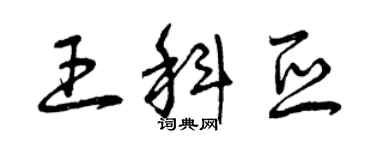 曾慶福王科亞草書個性簽名怎么寫