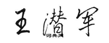 駱恆光王潛軍行書個性簽名怎么寫