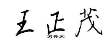 王正良王正茂行書個性簽名怎么寫