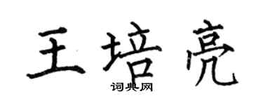 何伯昌王培亮楷書個性簽名怎么寫