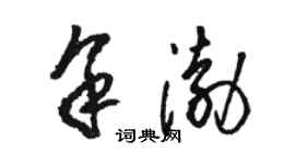 駱恆光余渤草書個性簽名怎么寫