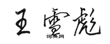 駱恆光王雪彪行書個性簽名怎么寫