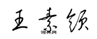 梁錦英王素領草書個性簽名怎么寫