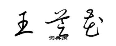 梁錦英王芝花草書個性簽名怎么寫