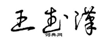 曾慶福王武漢草書個性簽名怎么寫