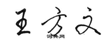 駱恆光王方文行書個性簽名怎么寫