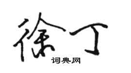 駱恆光徐丁行書個性簽名怎么寫