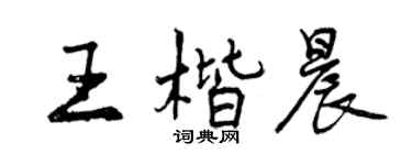 曾慶福王楷晨行書個性簽名怎么寫
