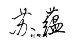 駱恆光蘇蘊行書個性簽名怎么寫