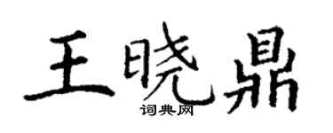 丁謙王曉鼎楷書個性簽名怎么寫