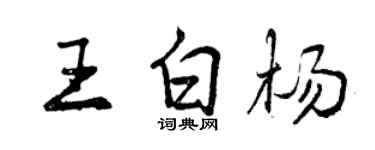 曾慶福王白楊行書個性簽名怎么寫