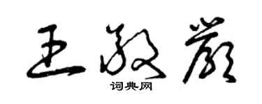 曾慶福王敬嚴草書個性簽名怎么寫