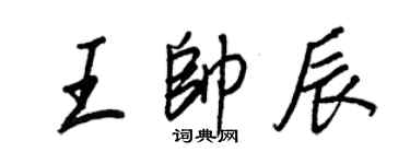 王正良王帥辰行書個性簽名怎么寫
