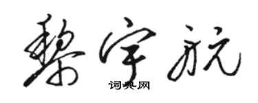 駱恆光黎宇航草書個性簽名怎么寫