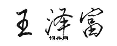 駱恆光王澤富行書個性簽名怎么寫