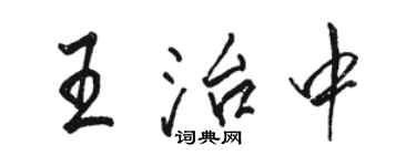 駱恆光王治中行書個性簽名怎么寫