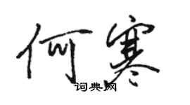 駱恆光何寒行書個性簽名怎么寫