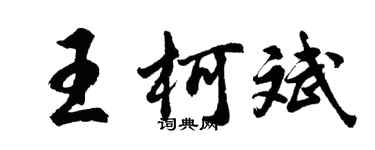 胡問遂王柯斌行書個性簽名怎么寫