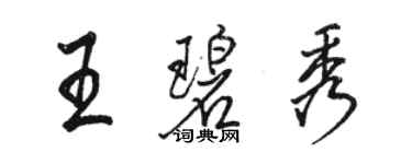 駱恆光王碧秀行書個性簽名怎么寫