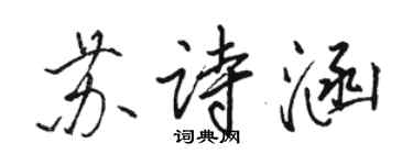 駱恆光蘇詩涵行書個性簽名怎么寫