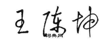 駱恆光王陳坤草書個性簽名怎么寫