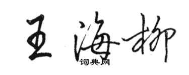 駱恆光王海柳行書個性簽名怎么寫