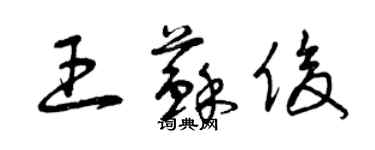 曾慶福王蘇俊草書個性簽名怎么寫