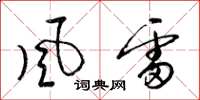 梁錦英風雷草書怎么寫