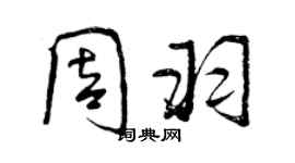 曾慶福周羽行書個性簽名怎么寫